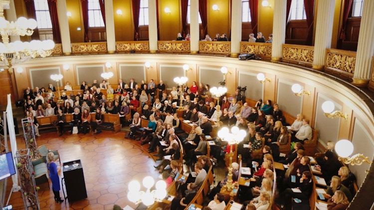 Anne Lindboe i gamle festsal